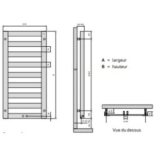 Sèche serviettes eau chaude RASP 773W Noir Mat - FINIMETAL RA06159016S0029