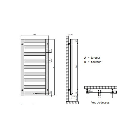 Sèche serviettes eau chaude RASP 773W Gris Anthracite Mat - FINIMETAL RA06159016S0022