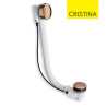 Vidage baignoire automatique à cable 80 cm avec siphon orientable Or Rose - CRISTINA ONDYNA VB41746P