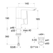 Mitigeur lavabo Chromé New Day - CRISTINA ONDYNA ND22451