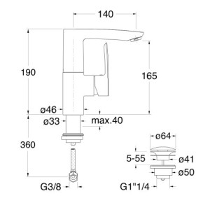 Mitigeur lavabo Chromé New Day - CRISTINA ONDYNA ND22451