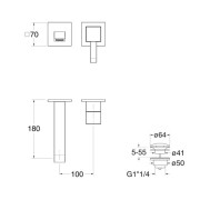 Mitigeur lavabo mural BlackMat QUADRI - CRISTINA ONDYNA QM25713