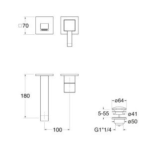 Mitigeur lavabo mural BlackMat QUADRI - CRISTINA ONDYNA QM25713