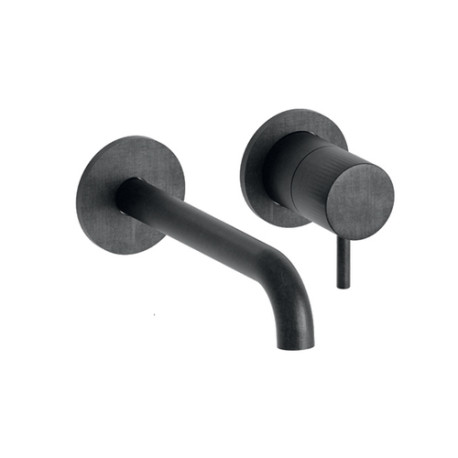 Mitigeur lavabo mural Chromé Noir Brossé TRIVERDE - CRISTINA ONDYNA TV25975