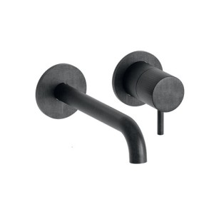 Mitigeur lavabo mural Chromé Noir Brossé TRIVERDE - CRISTINA ONDYNA TV25975