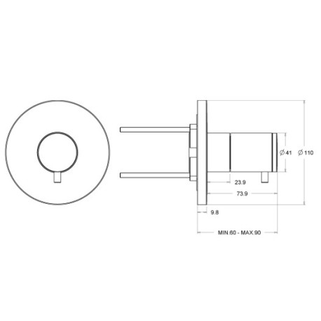 Facade externe Chromé TRIVERDE - CRISTINA ONDYNA XT61051