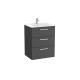 Victoria Unik 3 Tiroirs 600Mm Gris Anthracite - ROCA A851596153