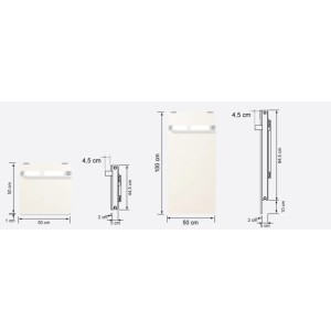 Sèche-serviette H2O DK11 Carré Blanc Quartz 500W - VALDEROMA 17050011B