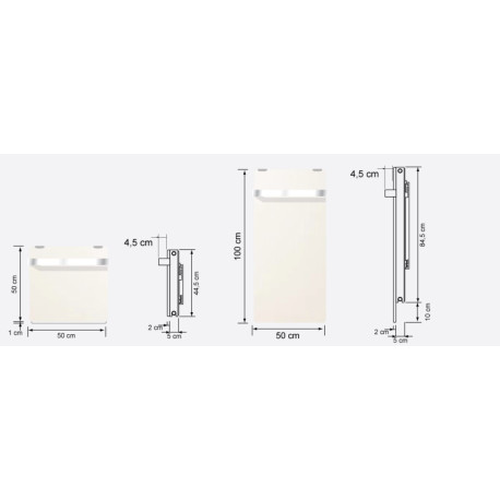 Sèche-serviette H2O DK11 Carré Natura Noir 500W - VALDEROMA 18050011B