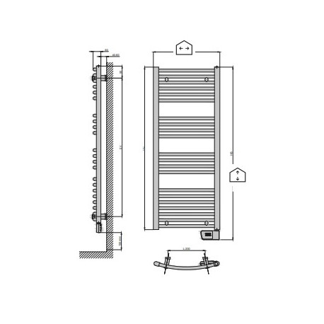 Sèche serviettes cintré électrique BANGA 1250W Blanc - FINIMETAL BA3660SEA
