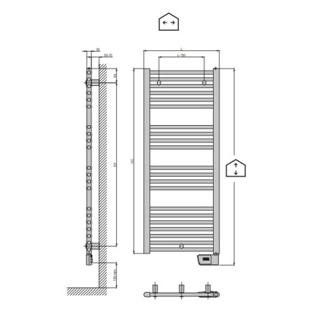 Sèche serviettes électrique BANGA 500W Blanc - FINIMETAL BA2150EA