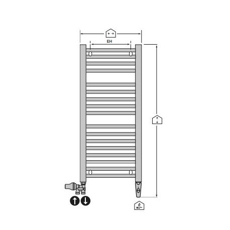Sèche serviettes mixte TAHITI SURF 750W Chromé - FINIMETAL TC102MG 60