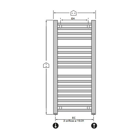 Sèche serviettes eau chaude TAHITI SURF Chromé - FINIMETAL