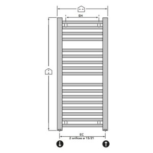 Sèche serviettes eau chaude TAHITI SURF Chromé - FINIMETAL