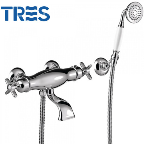 Ensemble rétro Bain‑douche thermostatique Chromé TRES CLASIC - TRES 24217409 Ensemble rétro Bain‑douche thermostatique Chromé TR