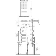 Kit de douche thermostatique électronique et encastré SHOWER TECHNOLOGY - TRES 09288408NM