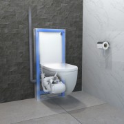 Cuvette suspendue avec broyeur intégré Enduit Blanc - WATERMATIC W40 Silence