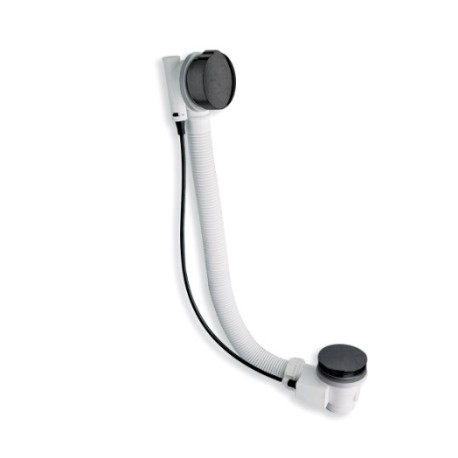 Vidage Baignoire à câble 57cm automatique Chromé Noir Brossé - CRISTINA ONDYNA VB41775