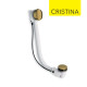 Vidage baignoire à câble 57cm automatique Or Brossé - CRISTINA ONDYNA VB41796P