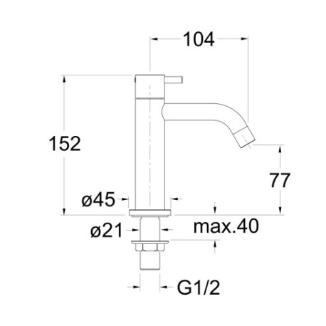 Robinet lave-mains eau froide chromé TRIVERDE - CRISTINA ONDYNA TV24051