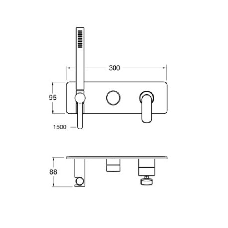 Façade mitigeur bain/douche 2 sorties chromé - CRISTINA ONDYNA FL60251