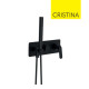 Façade douche/bain 2 sorties Noir Mat - CRISTINA ONDYNA FL60213