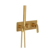 Façade douche/bain 2 sorties Or Brossé - CRISTINA ONDYNA FL60296P