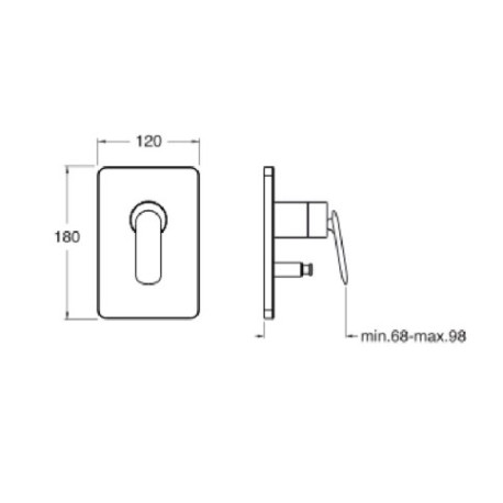 Façade mitigeur douche encastrée 2 sorties Or Rose Brossé - CRISTINA ONDYNA FL68934P