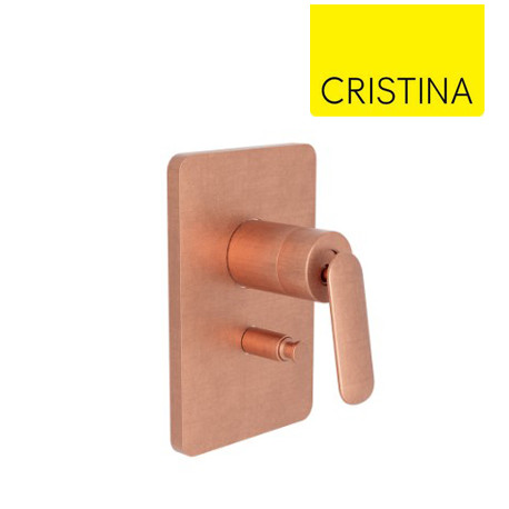 Façade mitigeur douche encastrée 2 sorties Or Rose Brossé - CRISTINA ONDYNA FL68934P