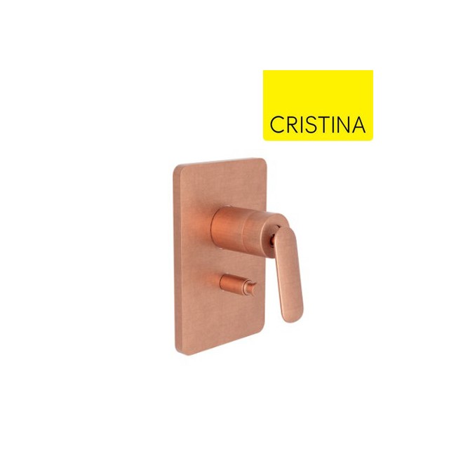 Façade mitigeur douche encastrée 2 sorties Or Rose Brossé - CRISTINA ONDYNA FL68934P