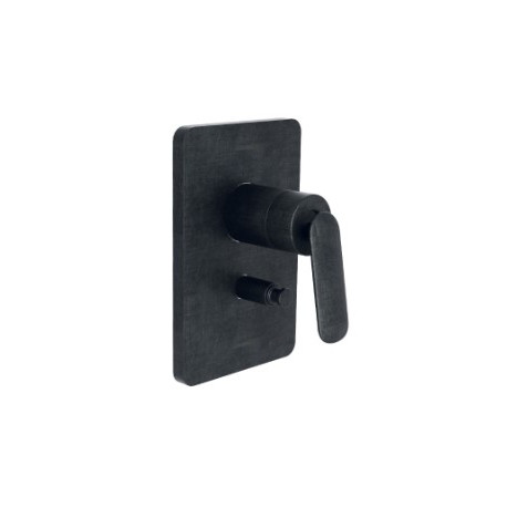 Façade mitigeur douche encastrée 2 sorties Chromé Noir Brossé - CRISTINA ONDYNA FL68975