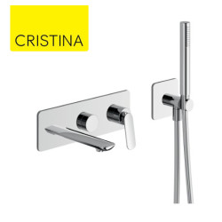 Façade bain/douche encastrée 2 sorties Chromé - CRISTINA ONDYNA FL10251