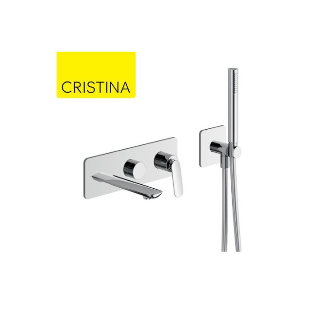 Façade bain/douche encastrée 2 sorties Chromé - CRISTINA ONDYNA FL10251