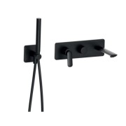 Façade bain/douche encastrée 2 sorties Noir Mat - CRISTINA ONDYNA FL10213