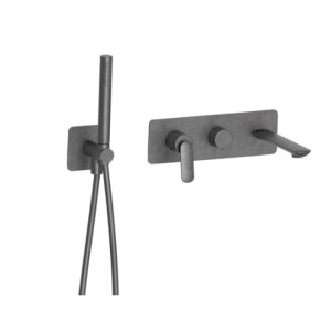 Façade bain/douche encastrée 2 sorties Métal Brossé - CRISTINA ONDYNA FL10277