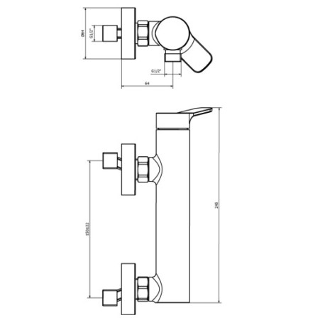 Mitigeur mural pour douche Chromé ELEVATION - CRISTINA ONDYNA EL40151
