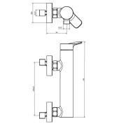 Mitigeur mural pour douche Chromé ELEVATION - CRISTINA ONDYNA EL40151