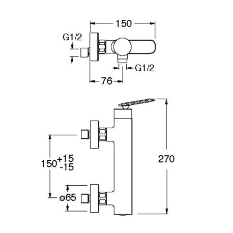 Mitigeur de douche mural Or Brossé - CRISTINA ONDYNA FL40196P