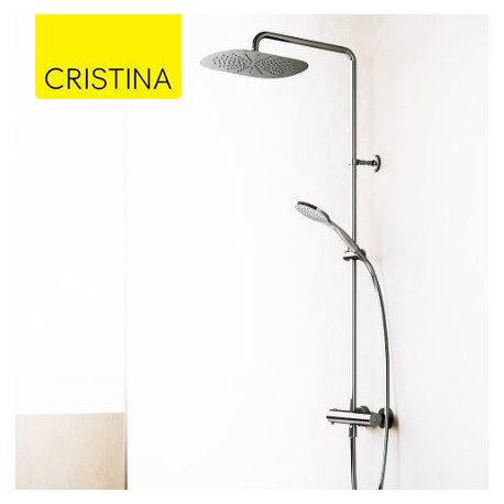 Colonne de douche Thermostatique Chromé FOIL - CRISTINA ONDYNA FL48651