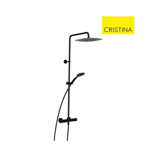 Colonne de douche Thermostatique Noir Mat - CRISTINA ONDYNA FL48613