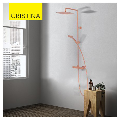 Colonne de douche Thermostatique Or Rose Brossé - CRISTINA ONDYNA FL48634P
