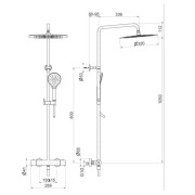 Colonne de douche Thermostatique Métal Brossé - CRISTINA ONDYNA FL48677