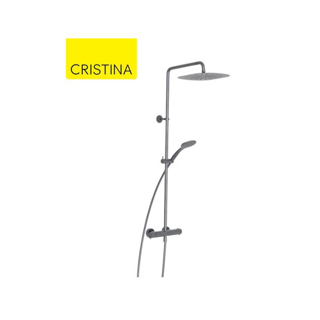 Colonne de douche Thermostatique Métal Brossé - CRISTINA ONDYNA FL48677