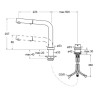 Mitigeur d'évier avec bec rétractable et douchette extractible - CRISTINA ONDYNA KT52451