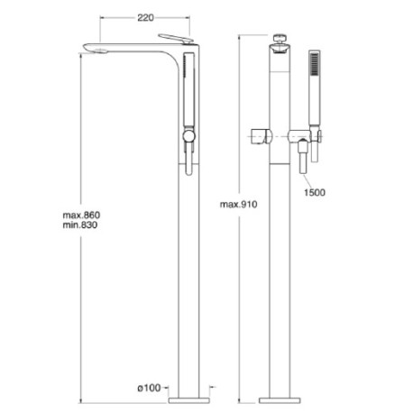 Mitigeur bain douche monocolonne Chromé FOIL - CRISTINA ONDYNA FL18951