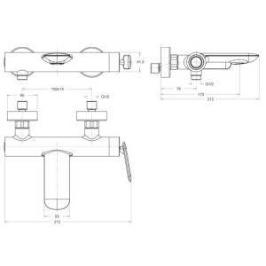 Mitigeur bain douche mural Métal Brossé FOIL - CRISTINA ONDYNA FL10777