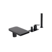 Mitigeur bain douche 4 trous sur gorge Chromé Noir Brossé FOIL - CRISTINA ONDYNA FL18175