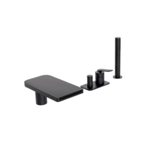 Mitigeur bain douche 4 trous sur gorge Chromé Noir Brossé FOIL - CRISTINA ONDYNA FL18175