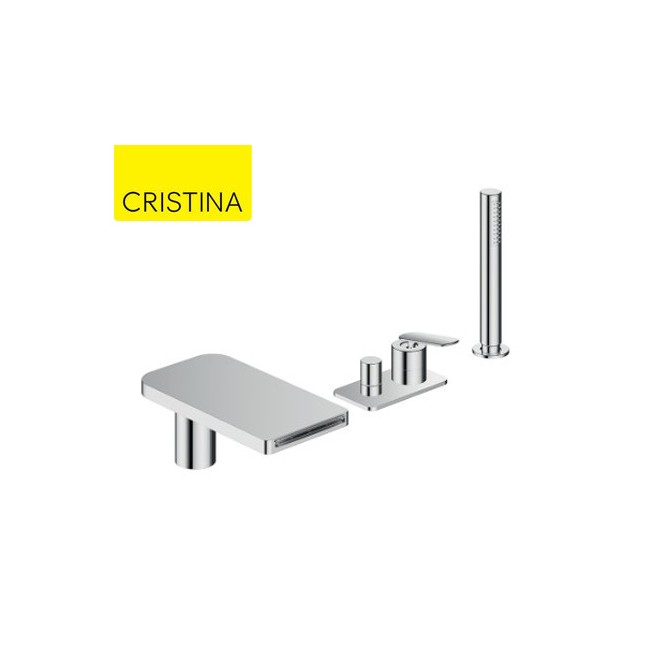 Mitigeur bain douche 4 trous sur gorge Chromé FOIL - CRISTINA ONDYNA FL18151
