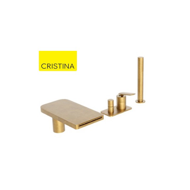 Mitigeur bain douche 4 trous sur gorge Or Brossé FOIL - CRISTINA ONDYNA FL18196P
